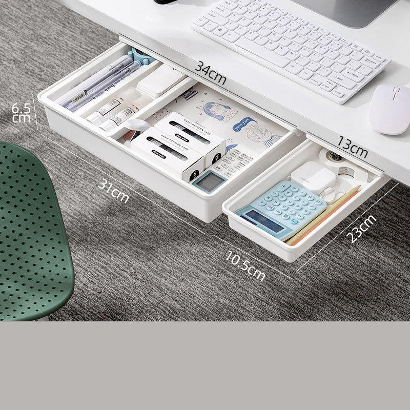 

Invisible Drawer Storage Box Under Multi-function Desk Large Desktop Office Table Bottom Shelf Hidden Storage Box