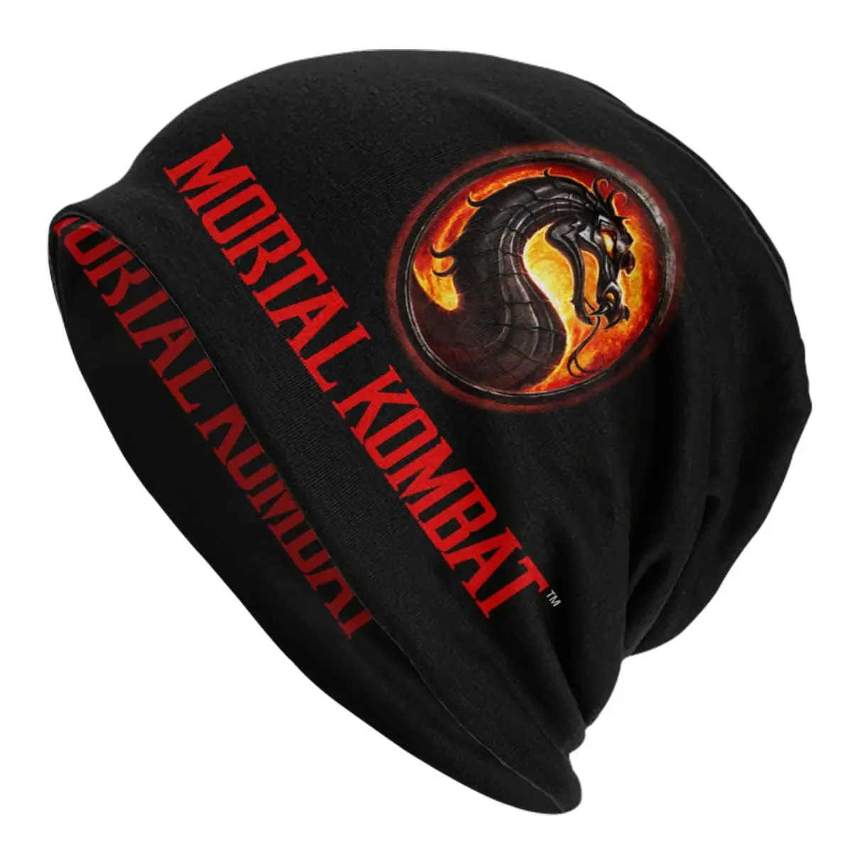

Mortal Kombat Logo Skullies Beanies Caps Unisex Fashion Winter Knitting Hat Adult Sub Zero Scorpion Fighting Game Bonnet Hats