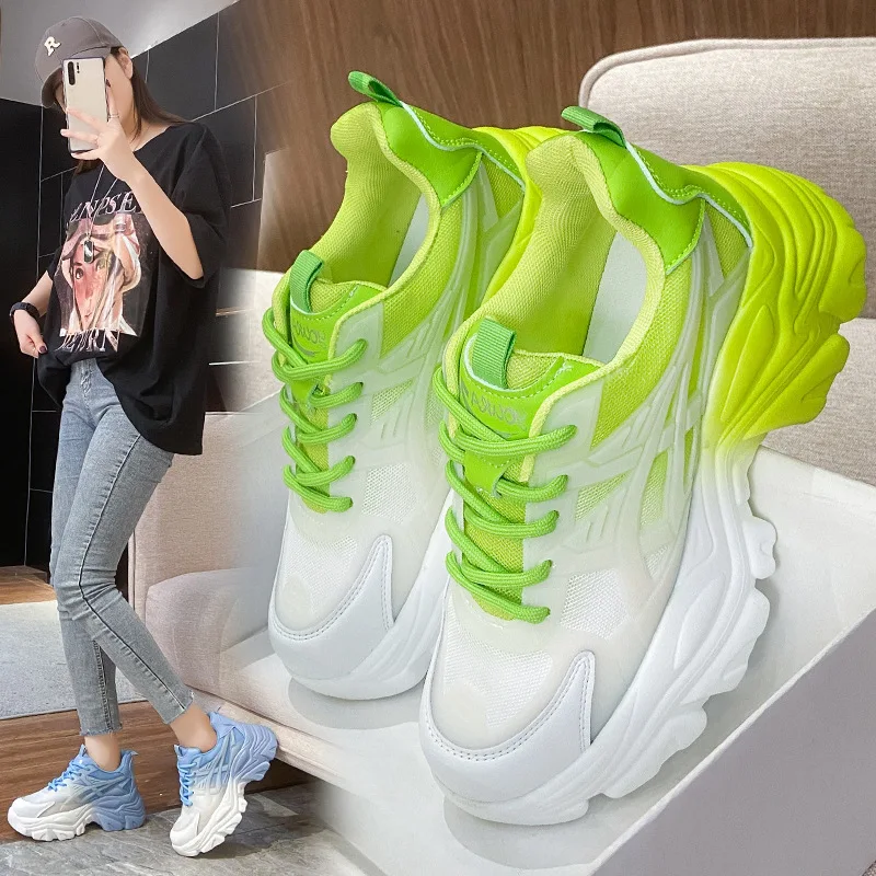 

The New Fashion Wedge Sport Shoes for Women 2022 Casual Breathable Designer Platform Vulcanize Shoes High Quality Women Boots