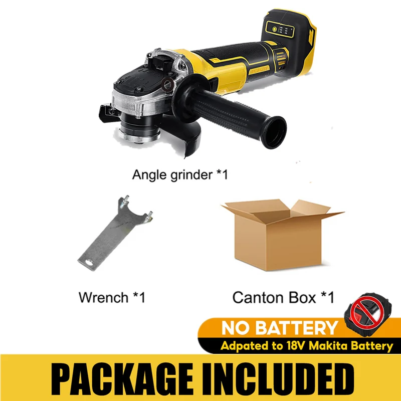 Drillpro для Makita, аккумулятор 18 В, 100/125 мм, бесщеточная аккумуляторная угловая шлифовальная машина, ударная регулируемая скорость, режущая шлифовальная машина «сделай сам», электроинструмент