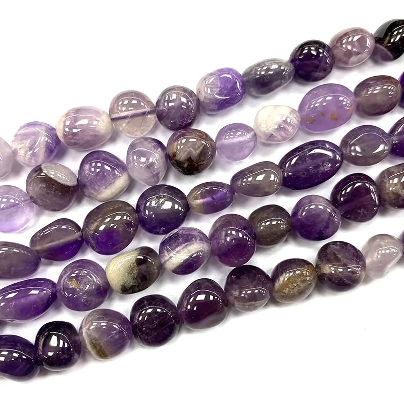 

Natural Gemstone Dream Amethyst 8-10mm Irregular Stone Beads Crystal Charms Diy Women Bracelet Necklace for Jewelry Making
