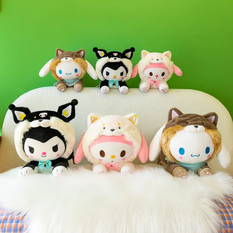 

Новинка, Лидер продаж, искусственная собака Sanrioeds Kuromi Sanrios Cinnamoroll, плюшевая кукла, праздничный подарок