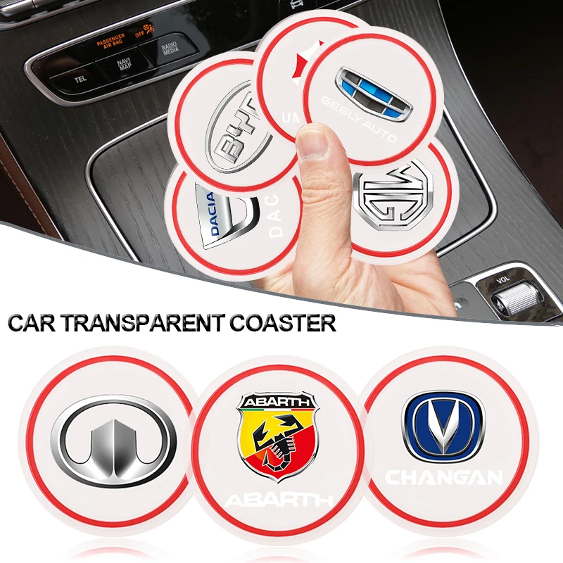 

1pcs Car Transparent Water Coaster Rubber Anti-skid Pad for BMW M Sport M3 M5 E46 E39 E60 F30 E90 F10 F30 E36 X6 X5 Accessories