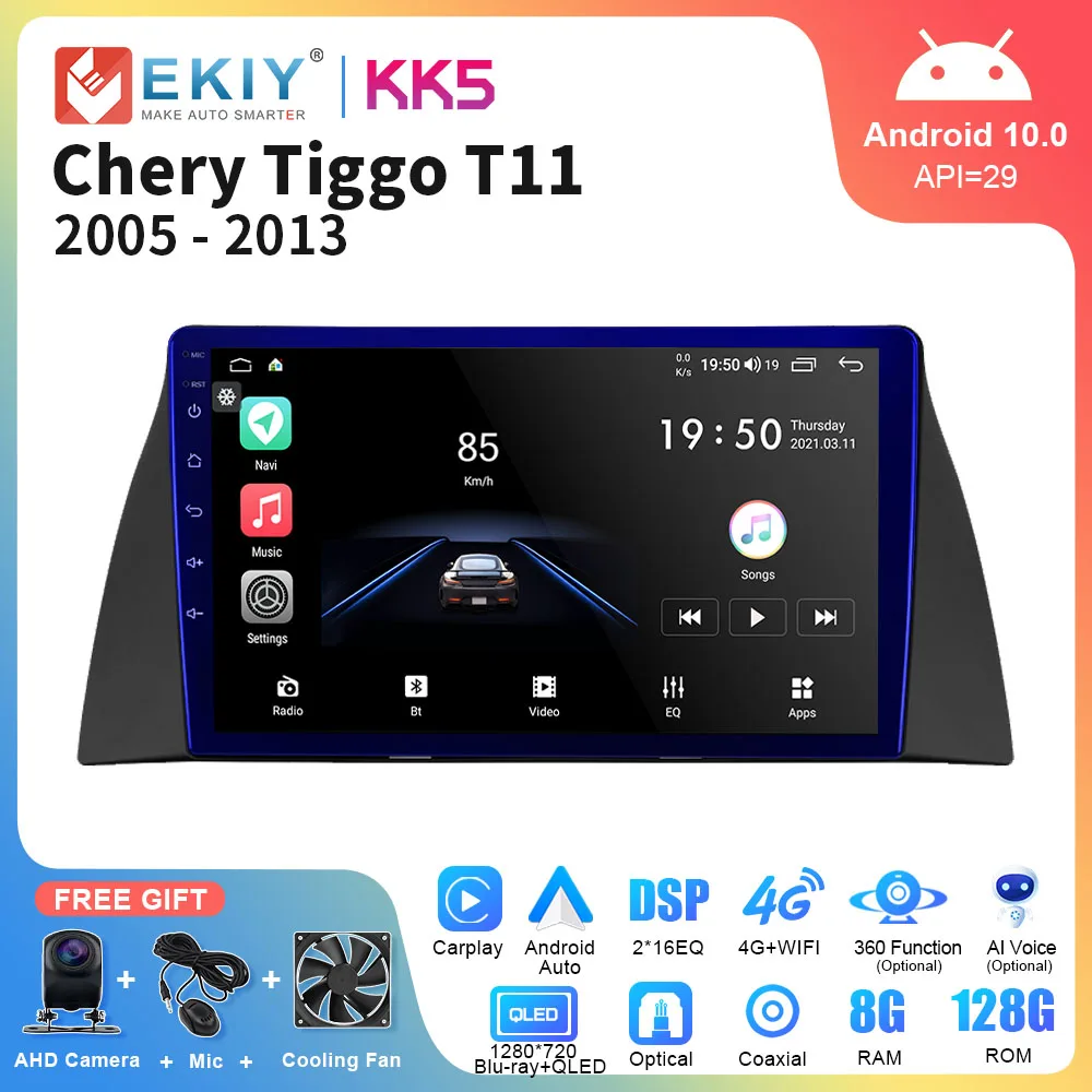 

EKIY KK5 For Chery Tiggo T11 1 2005 - 2013 Car Radio Multimedia Video Player Android Auto GPS Navigation Carplay Stereo Receiver