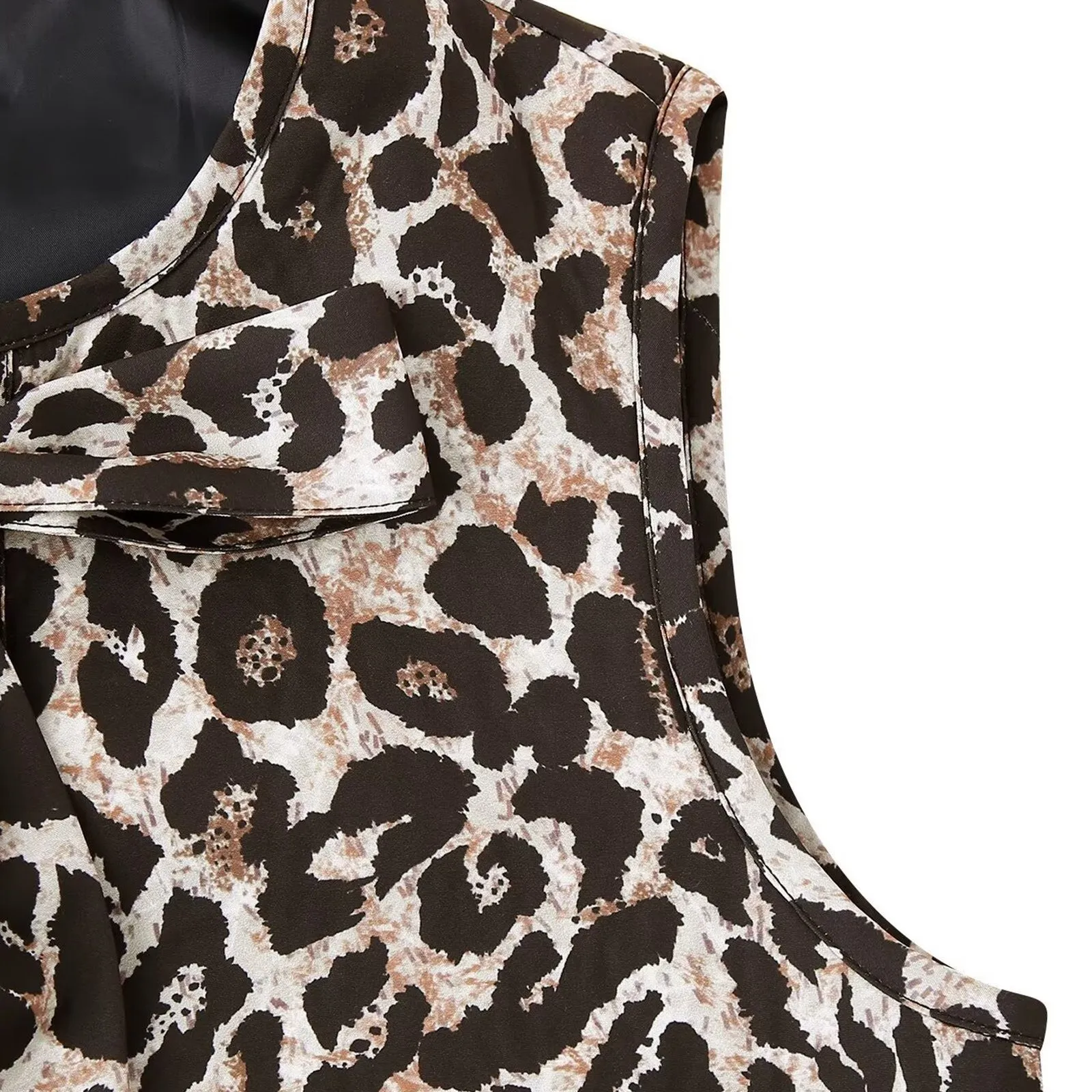 Женский жилет с леопардовым принтом и бантом универсальный модный Y2k v-образным