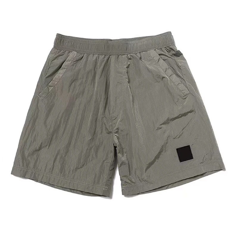 

Summer Thin Quick Drying Casual Shorts Men Clothing Sports Techwear Metal Nylon Multi-Pocket Streetwear Knee Length Pants MA482