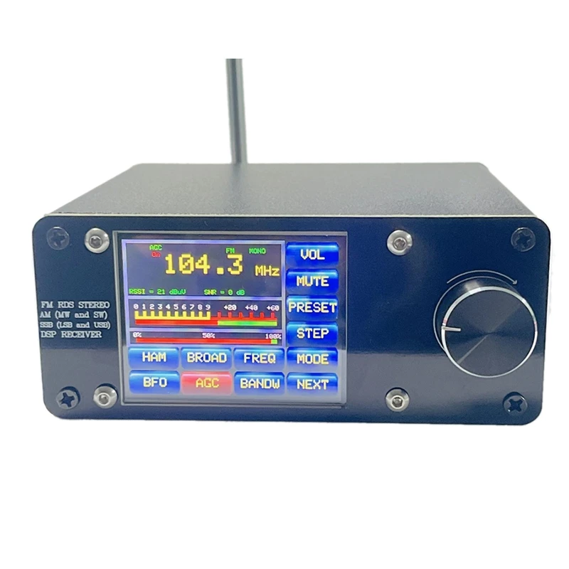 

Upgrade All Band Si4732 RDS Stereo Radio DSP Receiver FM AM LW(MW SW) SSB +2.4Inch Touch LCD +Whip Antenna +Battery