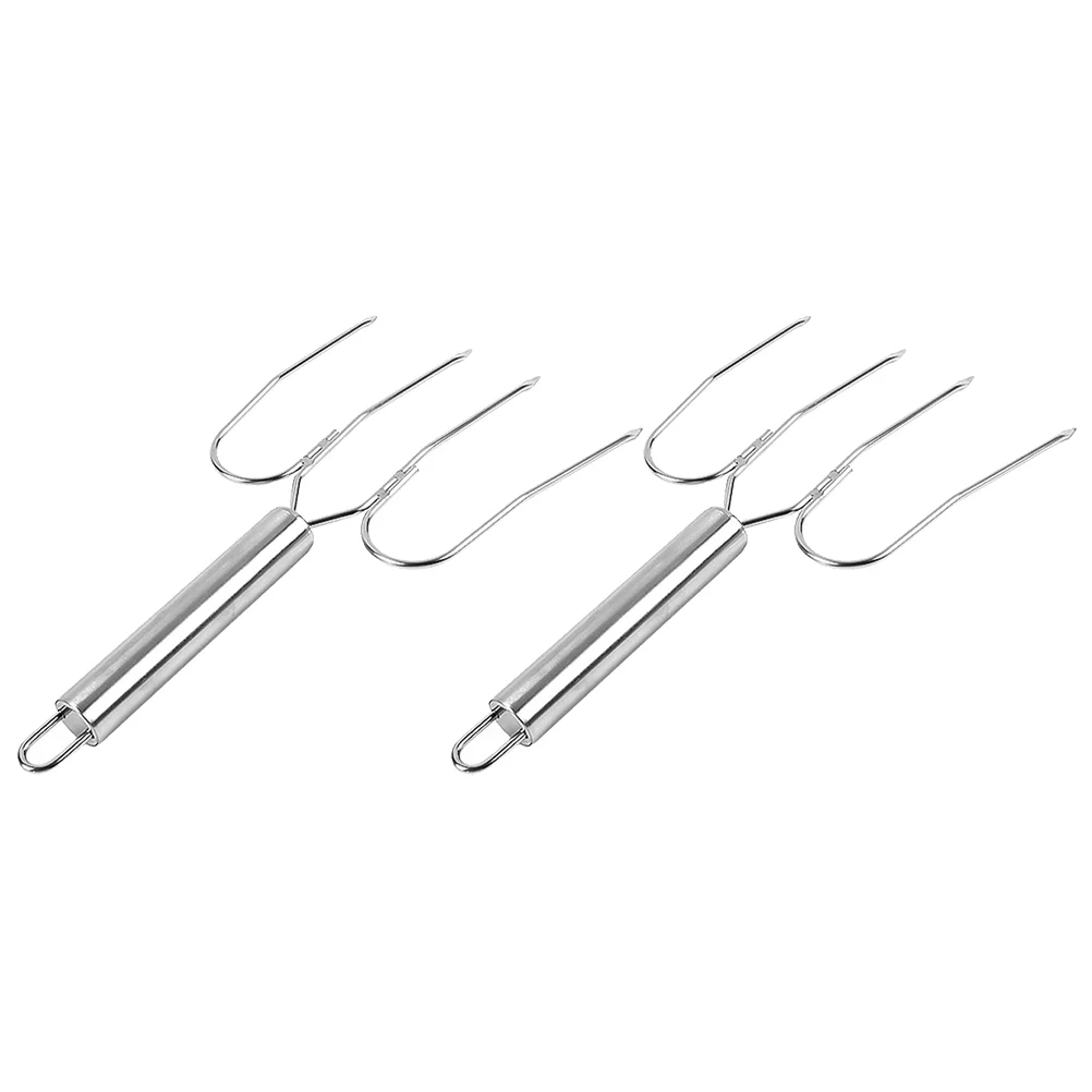 

Turkey Fork Forks Meat Lifting Lifter Carving Bbq Stainless Steel Hook Poultry Lifters Chicken Ham Claw Set Roast Metal Lam