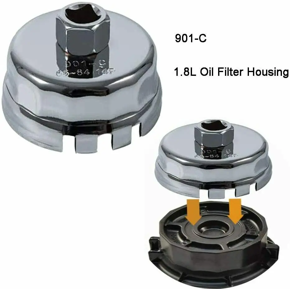 Инструмент для снятия крышки масляного фильтра Chuang Qian 64 мм 14 канавок чашечный