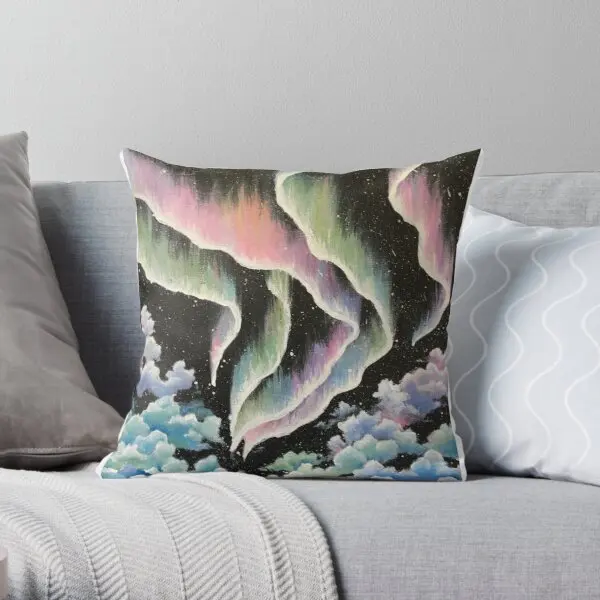 

Pastel Aurora Borealis In Clouds Printing Throw Pillow Cover Comfort Case Anime Fashion Decor Bedroom Soft Pillows not include