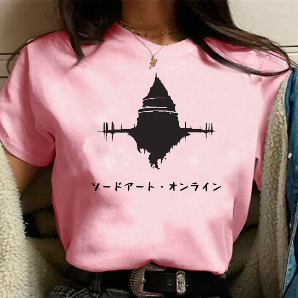 

Sword Art Online t-shirts women Japanese summer tshirt girl y2k comic anime clothes