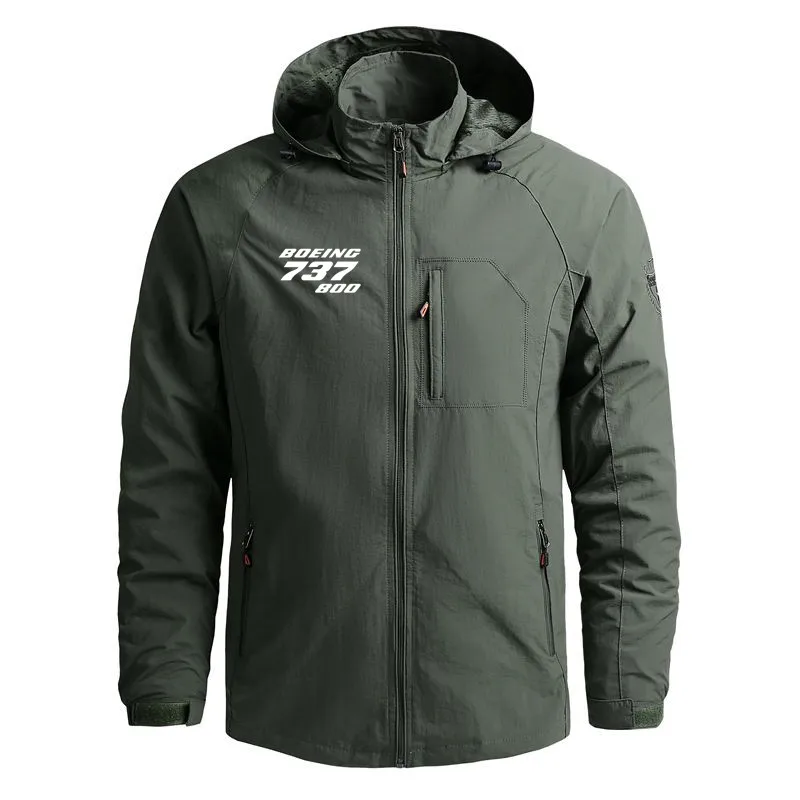 

Outdoor Military Hiking Waterproof Hooded Windbreaker Coat Man Boeing 737-800 Autumn Spring 2023 New Casual Pilot Jacket for Men