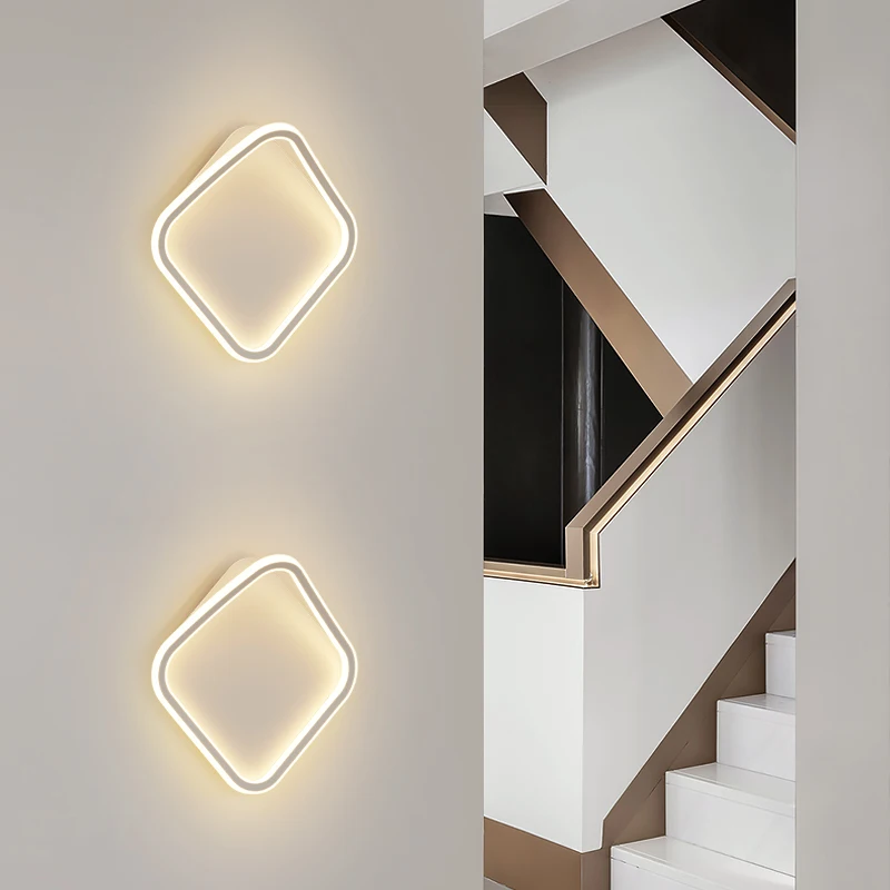 

Round Modern led Wall Lamp lights for bedroom Bedside Corridor aisle White Black Lustre Avize wall Sconce light for Entrance