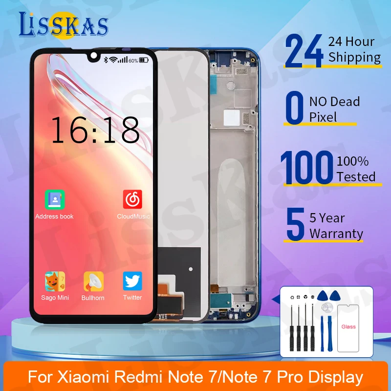 Оригинальный дисплей для Xiaomi Redmi NOTE7 NOTE7PRO M1901F7G M1901F7H M1901F7I M1901F7S сменный сенсорный ЖК-экран дигитайзер