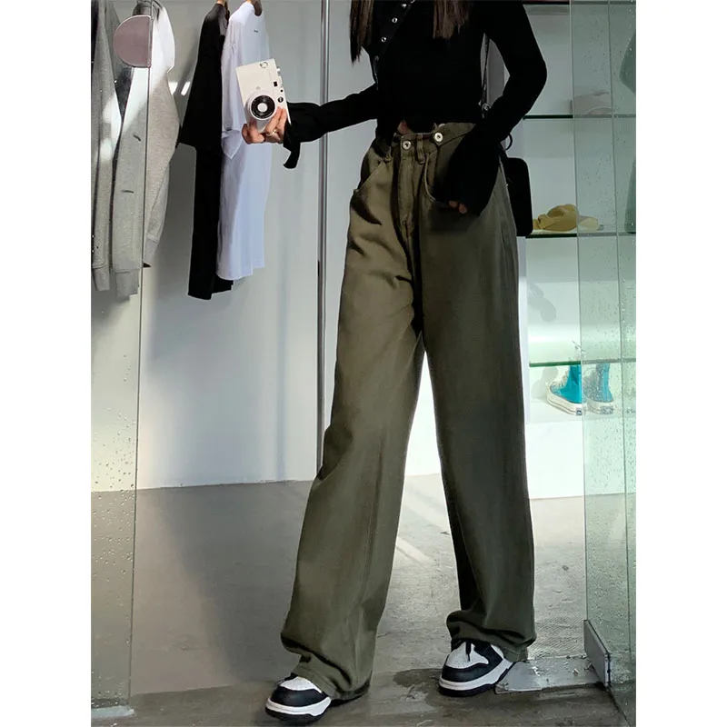 Vintage Jeans Women Spring Summer High Waist Trousers Wide Legged Trousers Y2K Streetwear Korean Style Clothes Women 2023