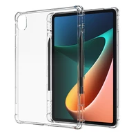 for xiaomi pad 5 case with pencil holder transparent case silicon back tablet cover for xiomi mi pad 5 pro protective shell capa