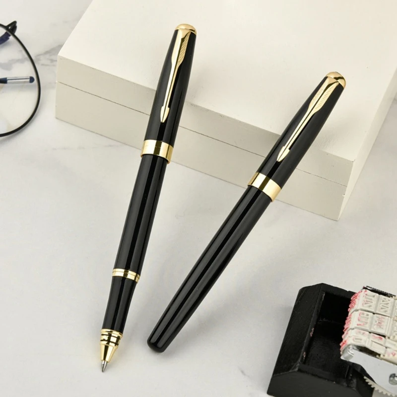 

Metal Signature Ballpoint Pen Black Ink Business Writing Office School Supplies Stationery Y98A