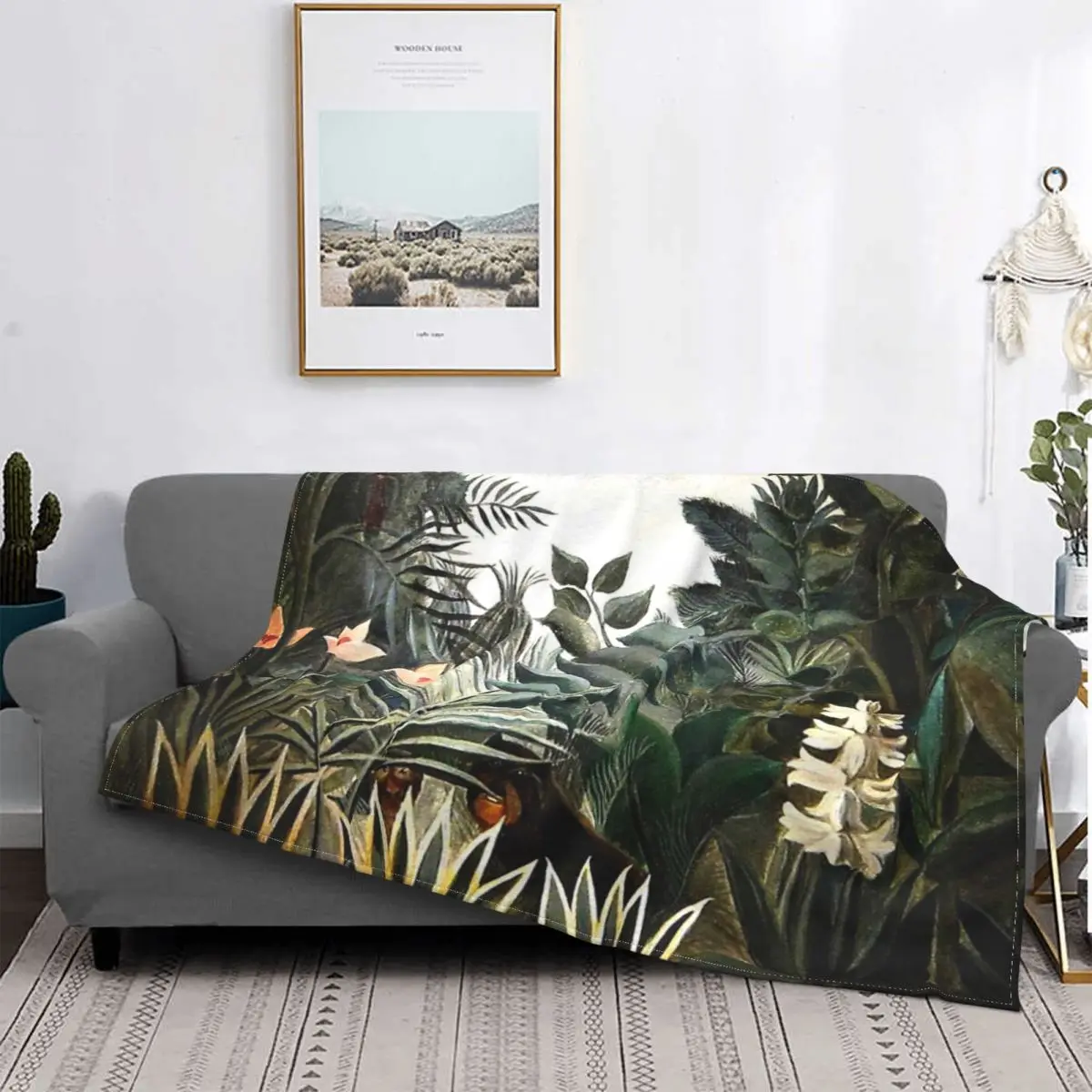 

Rousseau - Equatorial Jungle Fine Blanket Bedspread On The Bed Plush Bedspreads Ultralight Decorative Sofa Blankets