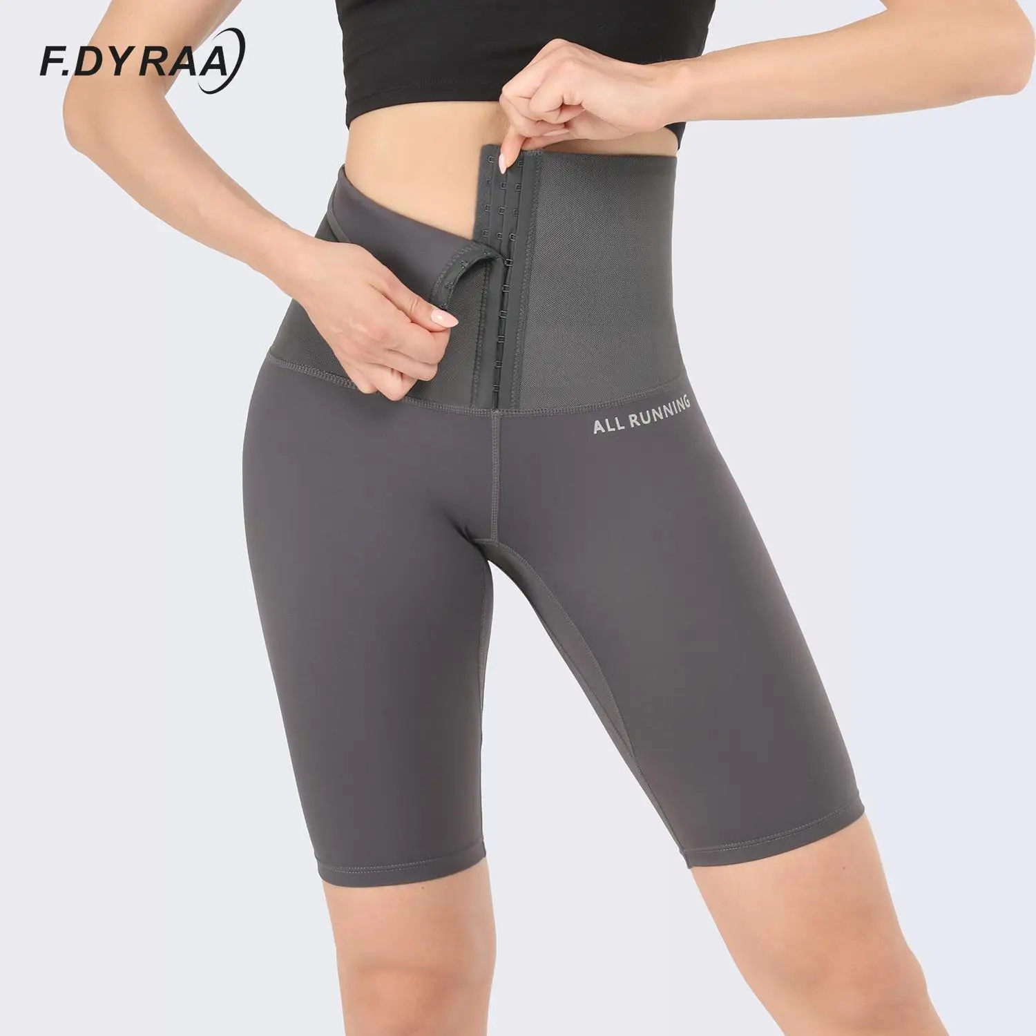 

F.DYRAA Corset Yoga Shorts Women High Waist Tights Gym Shorts Leggings Squat Proof Tummy Control Workout Cycling Running Shorts