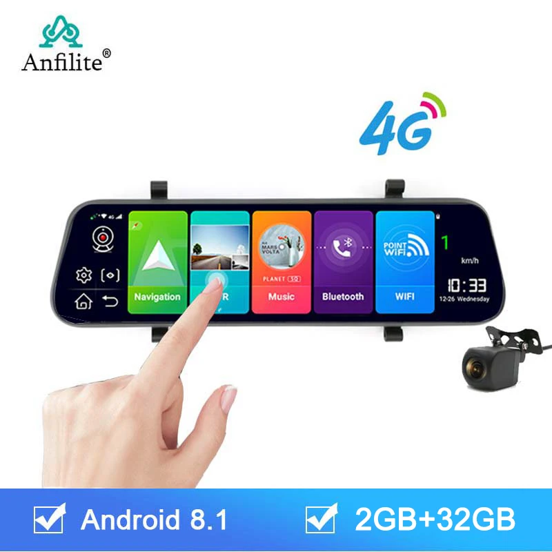 

4G WiFi ADAS Android 8,1 видеорегистратор Автомобильный видеорегистратор GPS навигация приборная панель Автомобильное зеркало заднего вида HD видеоре...