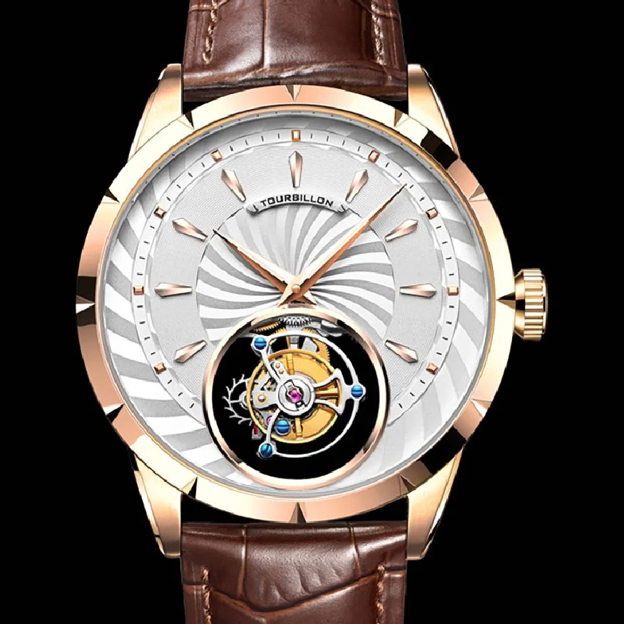 

100% Authentic Tourbillon Mechanical Watch Men Skeleton Sapphire Mens Watches Top Brand Luxury Male Clock Men Relogio Masculino