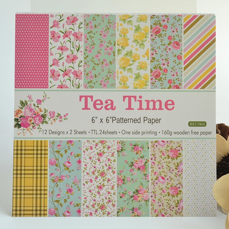 

Flowers Series Scrapbooking Paper Pack Craft Paper Art Card Card Making 6inch 24 Sheets /pack