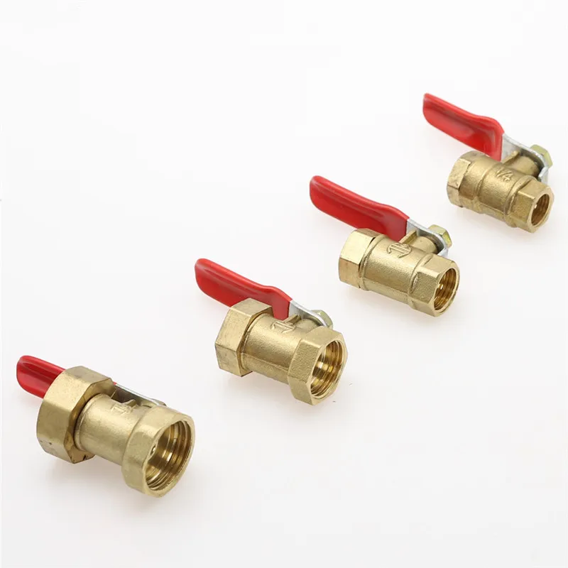 

1/8" 1/4'' 3/8'' 1/2'' Female Thread Pneumatic Mini Ball Valve Brass Connector Joint Copper Fitting Coupler Adapter