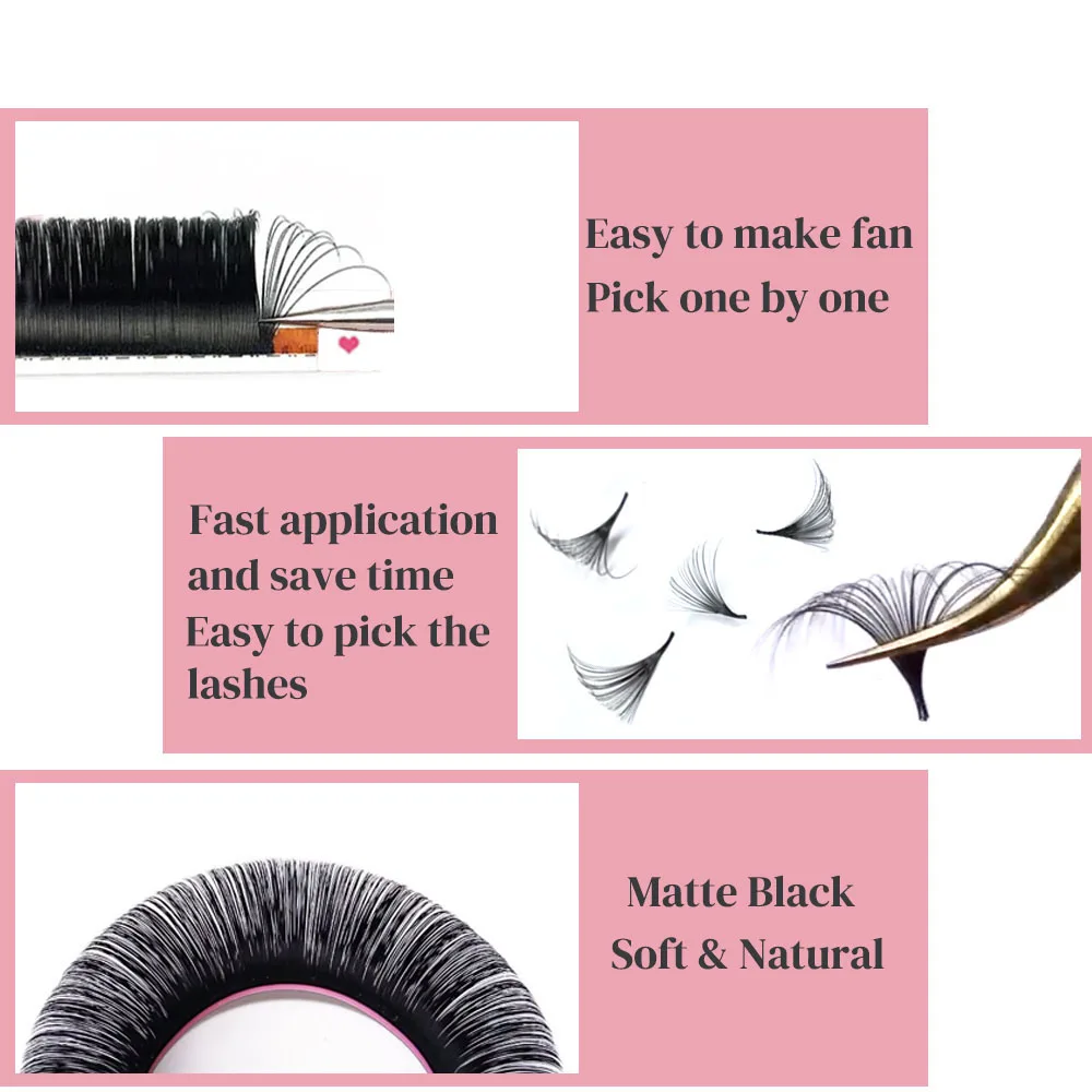 JYJLASHES легко вьющиеся быстрые веерные цветущие наращивание ресниц матовые