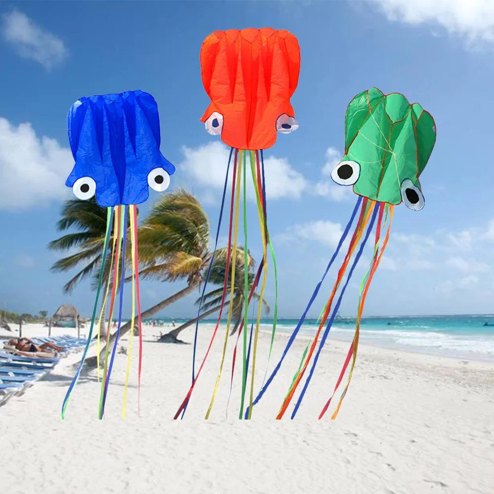 Воздушный змей-осьминог ручной работы большой легкий флаер легко запускаемый в