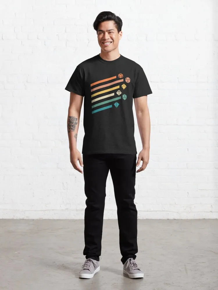 Набор Ретро радужных полигедрических игральных костей Классическая футболка