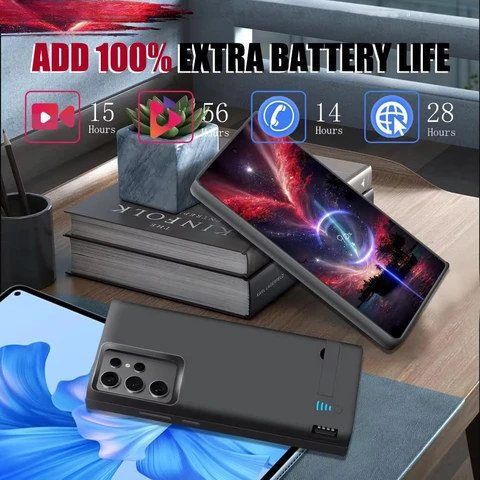 Чехол для зарядного устройства Samsung Galaxy S25 Ultra, чехол для зарядки, портативная крышка для зарядки, аккумулятор, внешний аккумулятор, внешний аккумулятор