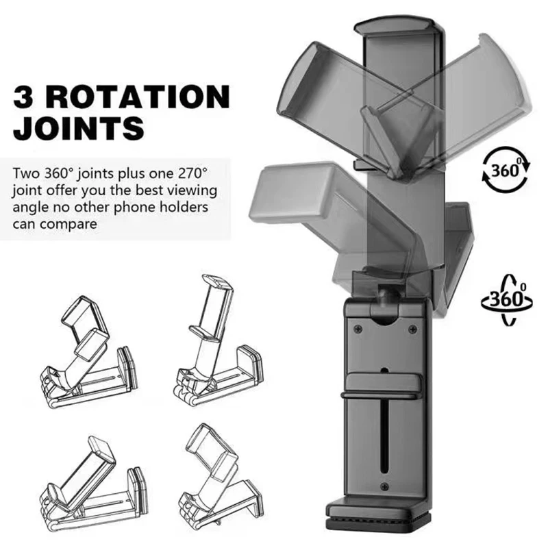 

New Mobile Phone Holder 360 Degree Lifting Folding Rotating Clip Multifunctional Travel Lazy Holder For iPhone Samsung Xiaomi