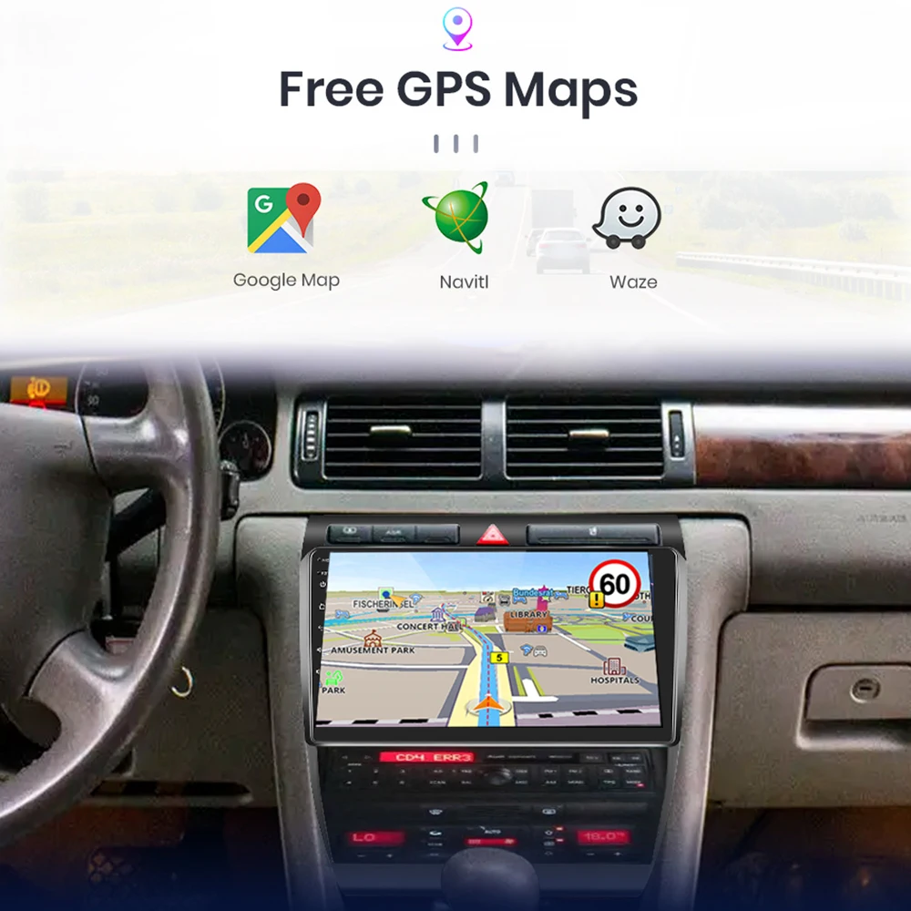 Автомагнитола OLPAY 2DIN 4 + 64 ГБ Android 10 без dvd GPS для Audi A6 C5 1997-2004 |