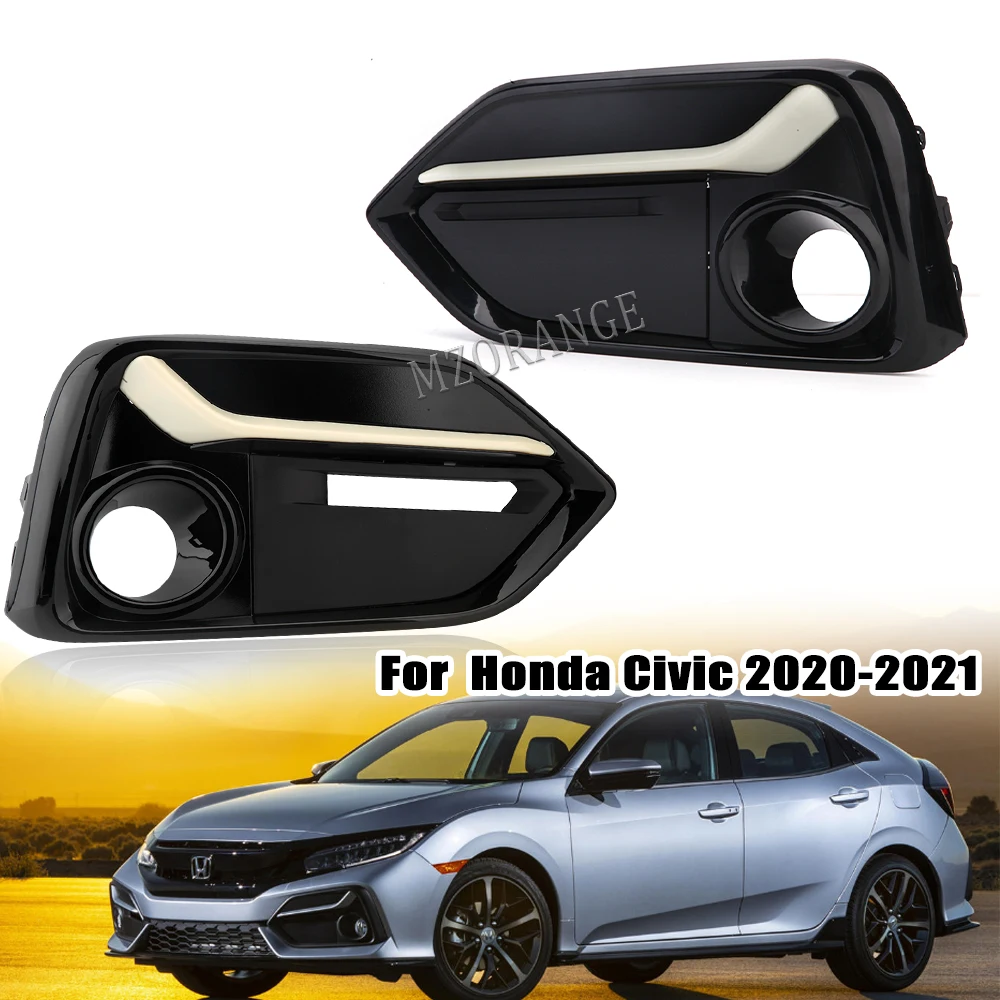 

Front Bumper Fog Light Lamp Cover Trim for Honda Civic 2017 2018 2019 2020 2021 led foglights headlights frame hole Accessories
