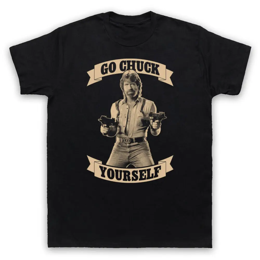 

Chuck Norris Unofficial Go Chuck Yourself Funny Parody Mens & Womens T-Shirt