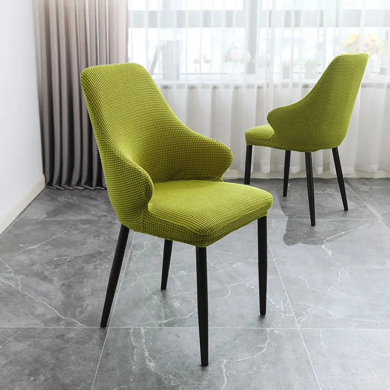 

Jacquard Corn Flannel Fabric Special-shaped Chair Cover Elastic Stretch Removable Dining Chair Slipcovers Home Decor Seat Cover
