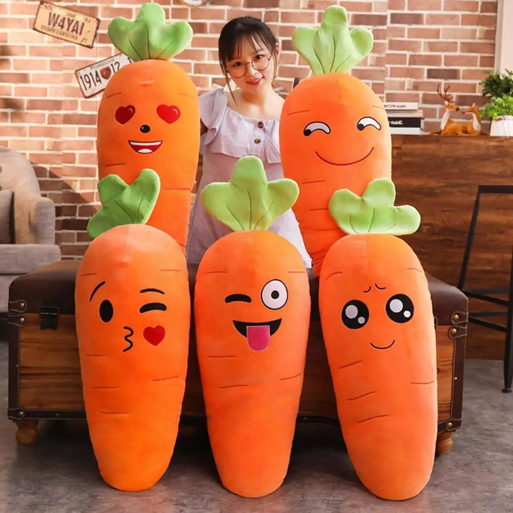 

45cm Cartoon Carrot Plush Toy Soft Simulation Vegetable Pillow Stress Relieve Cute Kids Girls Stuffed Toys For Children Gif C6o0
