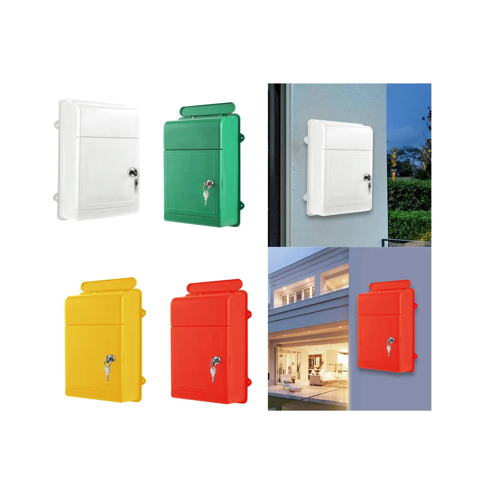 Wall Mount Mailbox with Key Suggestion Box Postbox for Outdoor House Street Wall Mount Mailbox with Key Suggestion Box Postbox for Outdoor House Street