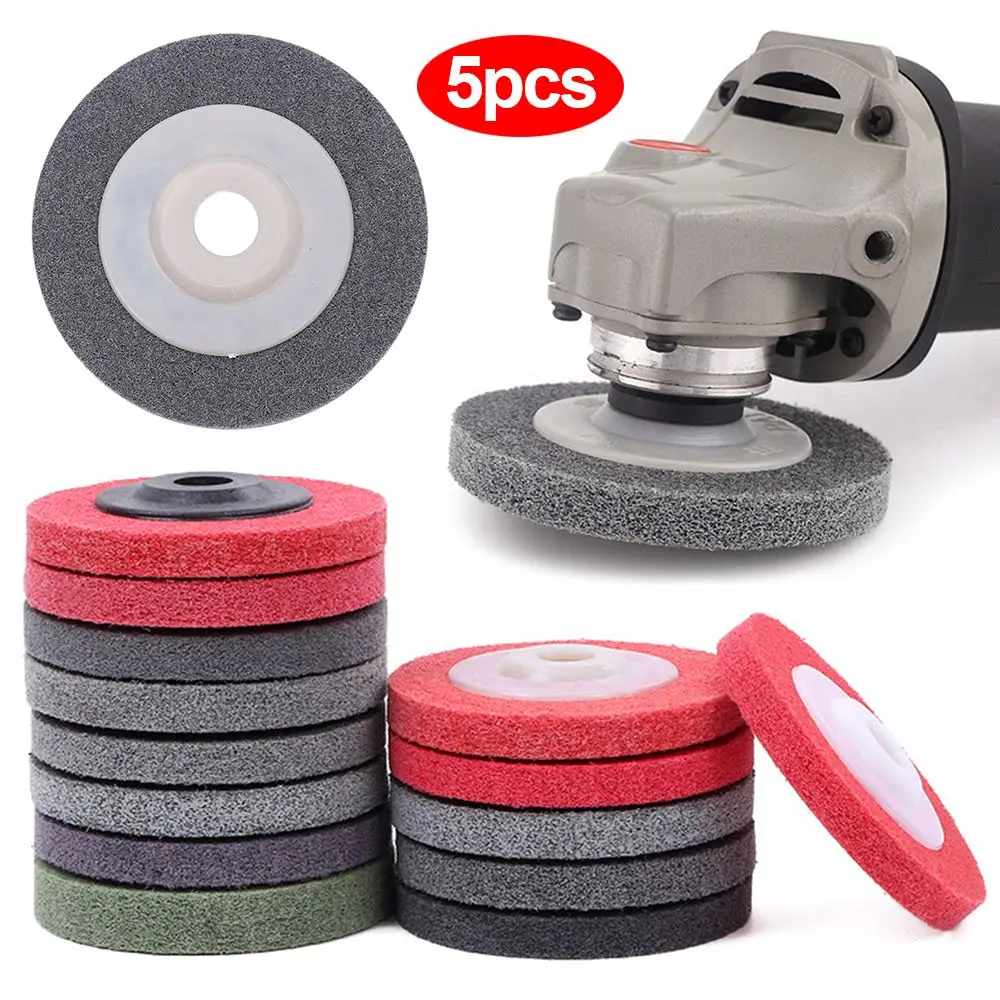 

5pcs 100mm Nylon Fiber Flap Flower Polishing Wheel Non-woven Grinding Metal Disc Abrasive Disks for Power-operated Grinders