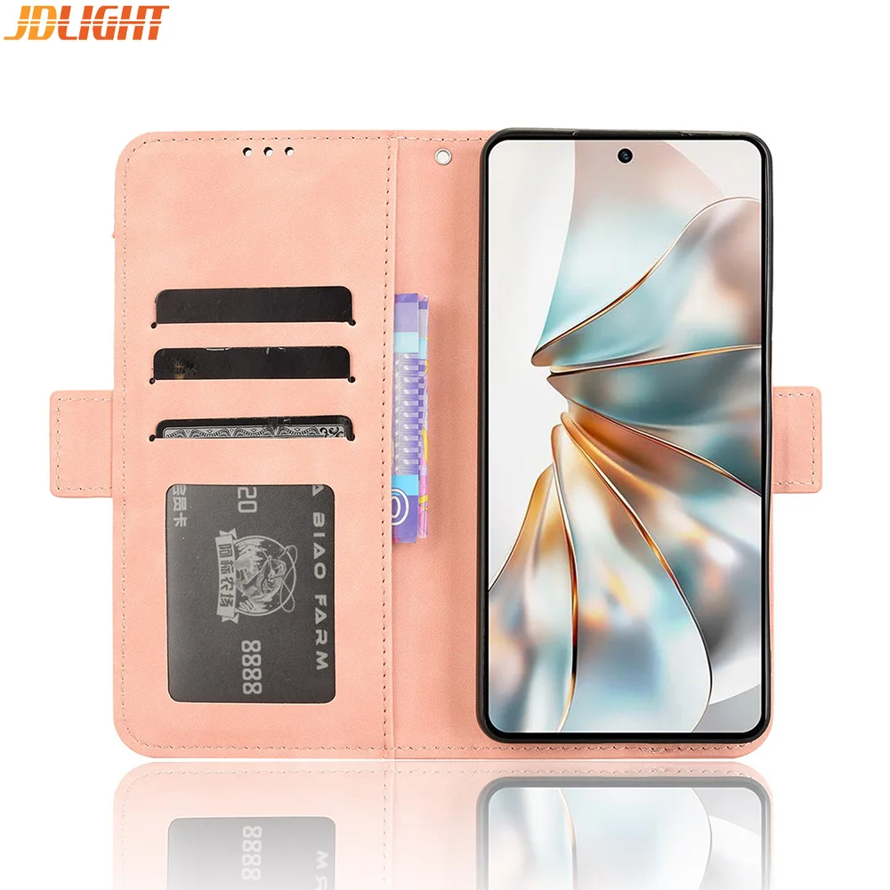 Кожаный чехол-кошелек для ZTE nubia Z60S / Pro откидная крышка с магнитной книгой