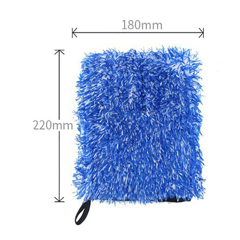 Two-Sided Plush Microfiber Coral Velvet Car Cleaning Glove Super Soft for Car Wash Tool  Wheel Detailer Wash Glove Accessories images - 6