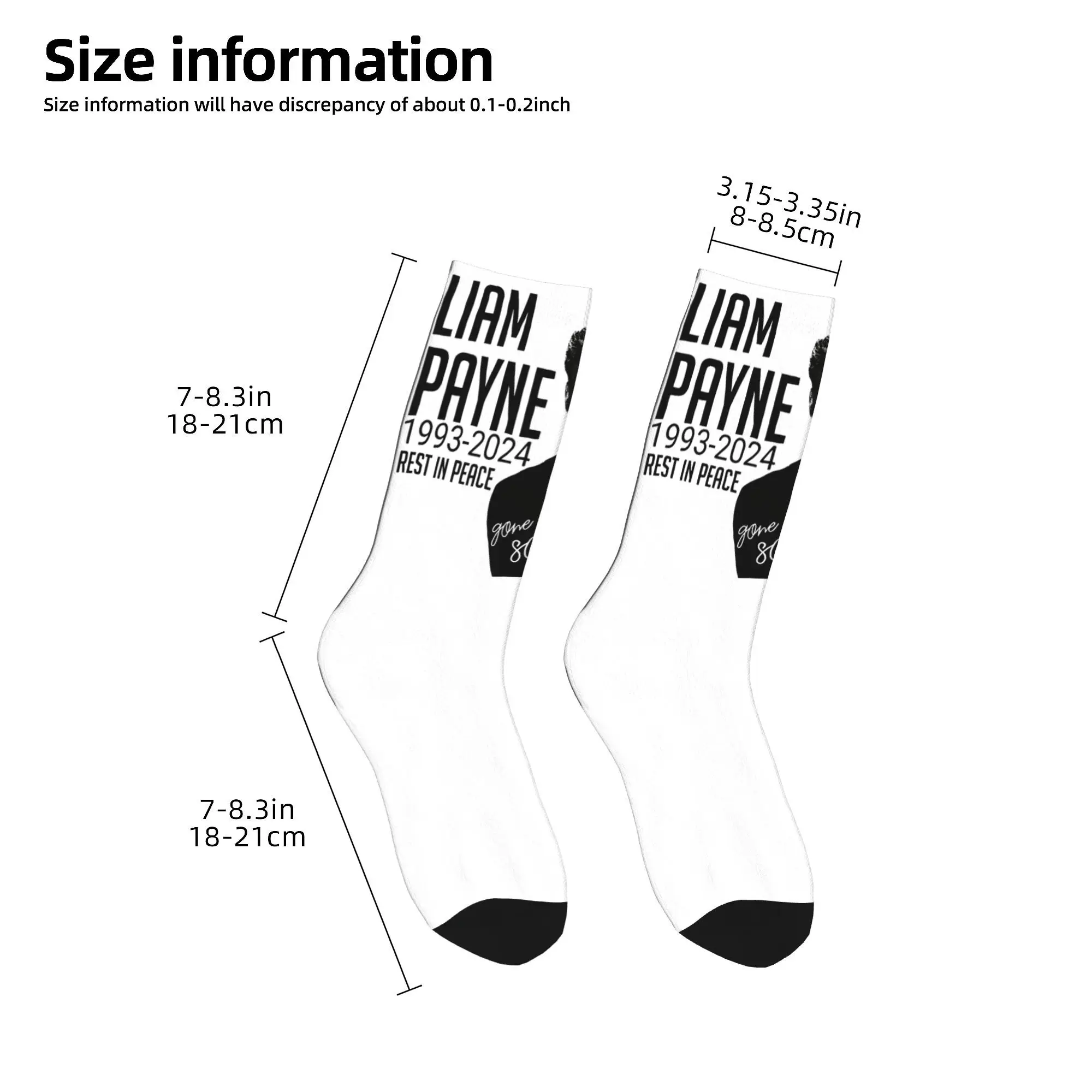 Liam Payne 1993-2024 носки с памяттю RIP товары для мужчин и женщин средней длины милые