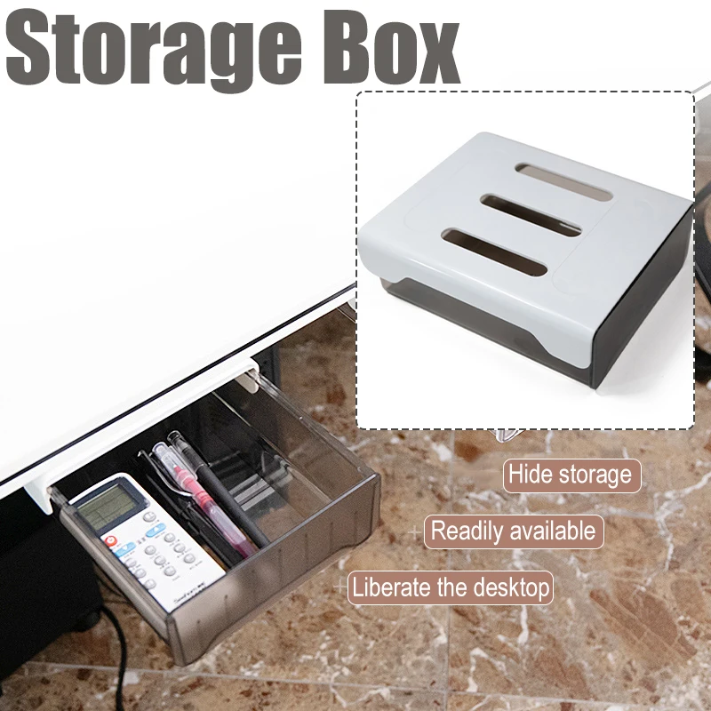 

Ящик-органайзер для хранения под столом, самоклеящийся ящик для дома и офиса, JAN88