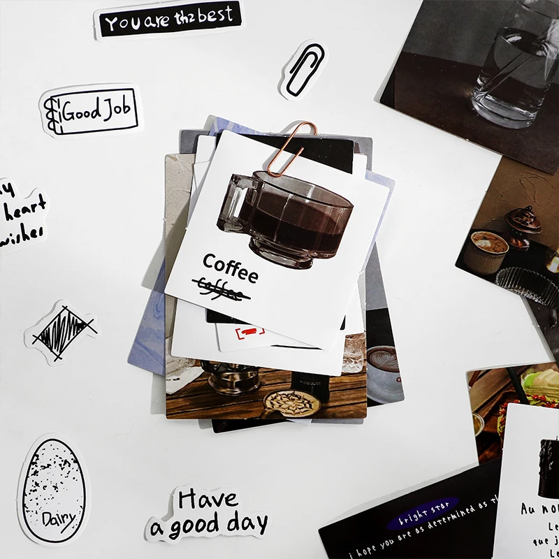 Простой литературный наклейка дневник кофейня планировщик стикеры нерасширяемый журнал кавайский декоративный канцелярский ремесло