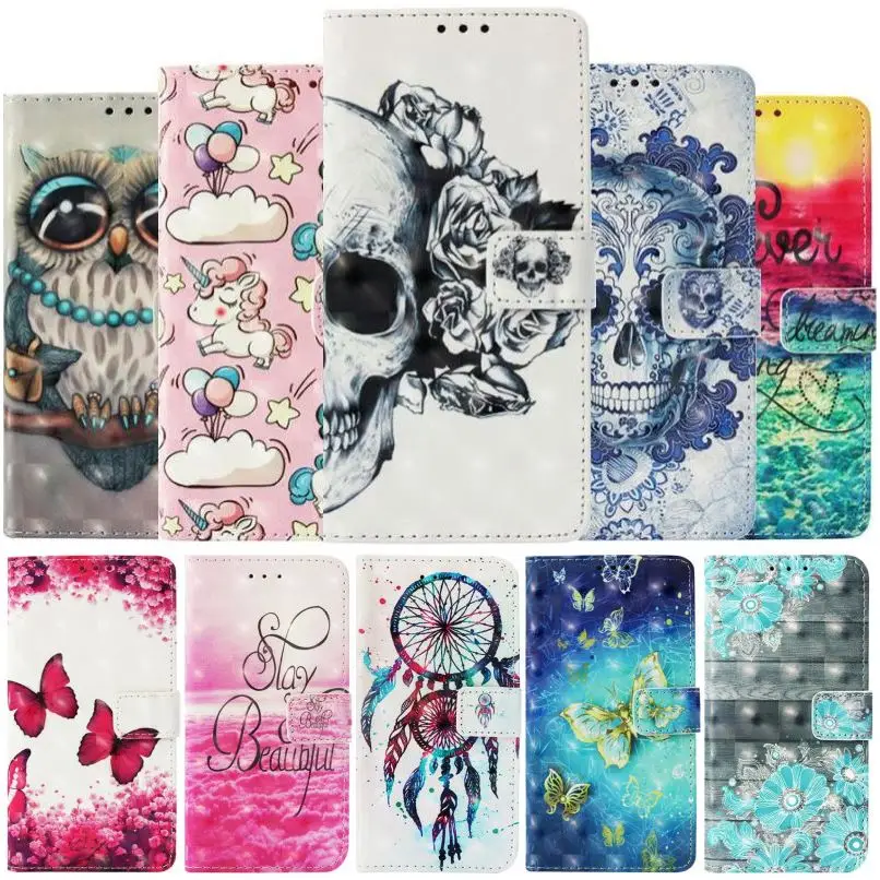

Luxury Case For Fundas Nokia 2.1 3.1 5.1 6.1 7.1 2018 7 Plus N635 N630 Coque Casual Painted Wallet Card Slot Phone Cover P03E