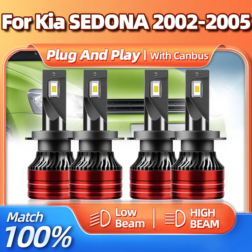 

40000LM H7 Canbus Led Headlight Bulbs 3570 CSP Chip Auto Lamps 6000K White 12V Car Light For Kia SEDONA 2002 2003 2004 2005
