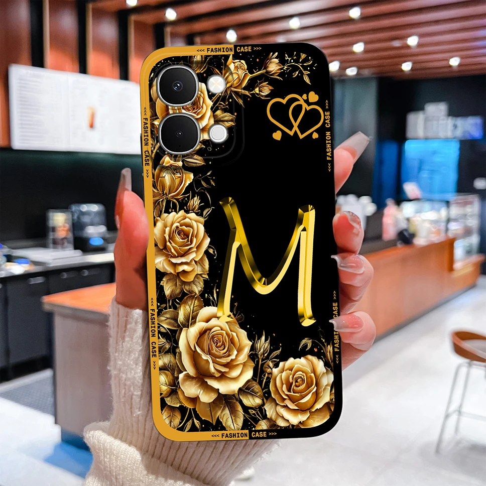 Чехол для Vivo Y51 Pro 5G Luruxy A to Z Letter, мягкий силиконовый чехол с полным покрытием, легкий чехол для телефона Vivo Y51Pro Anti Drop Funda (art.: 3920db0e14738) - 3920db0e14738