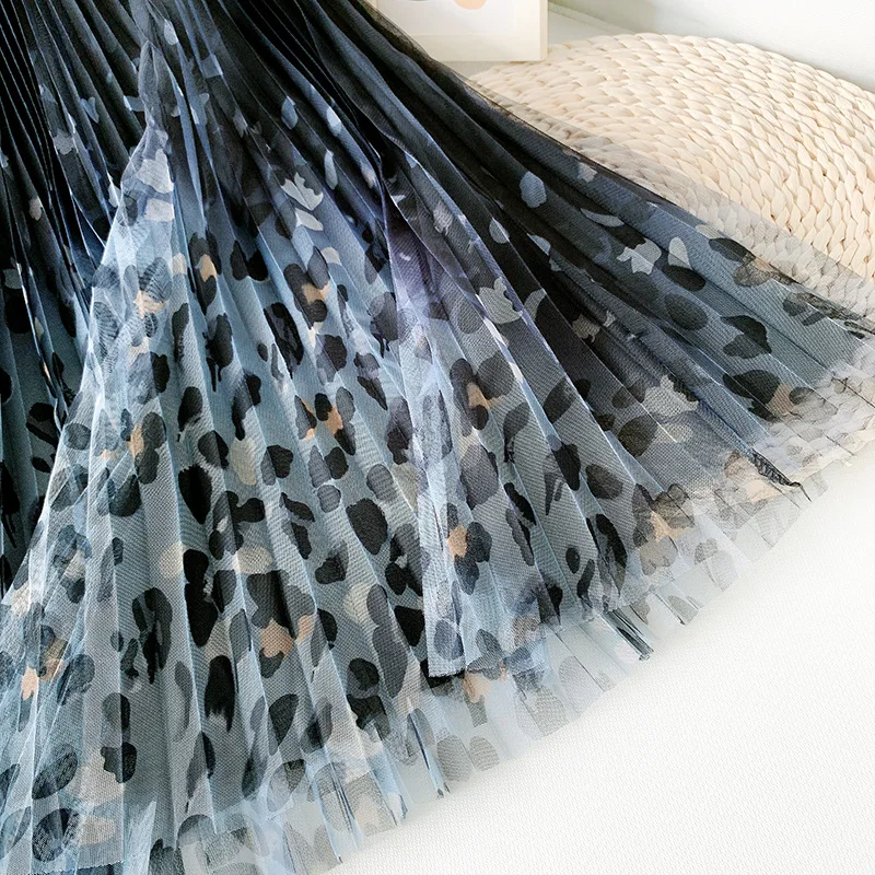 VOLALO Винтажная 3-слойная сетчатая длинная юбка для женщин 2024 Новая осенняя мода с