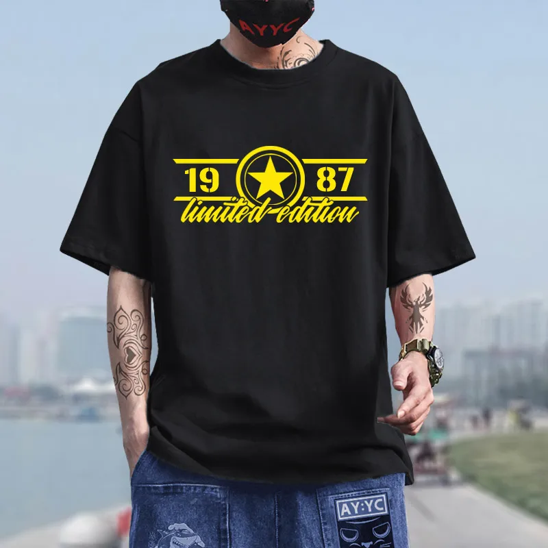 

Man Born In 1987 T Shirt Men Cotton O-neck Short Sleeve Limited Edition T-shirt Birthday Gift Tshirt Tops