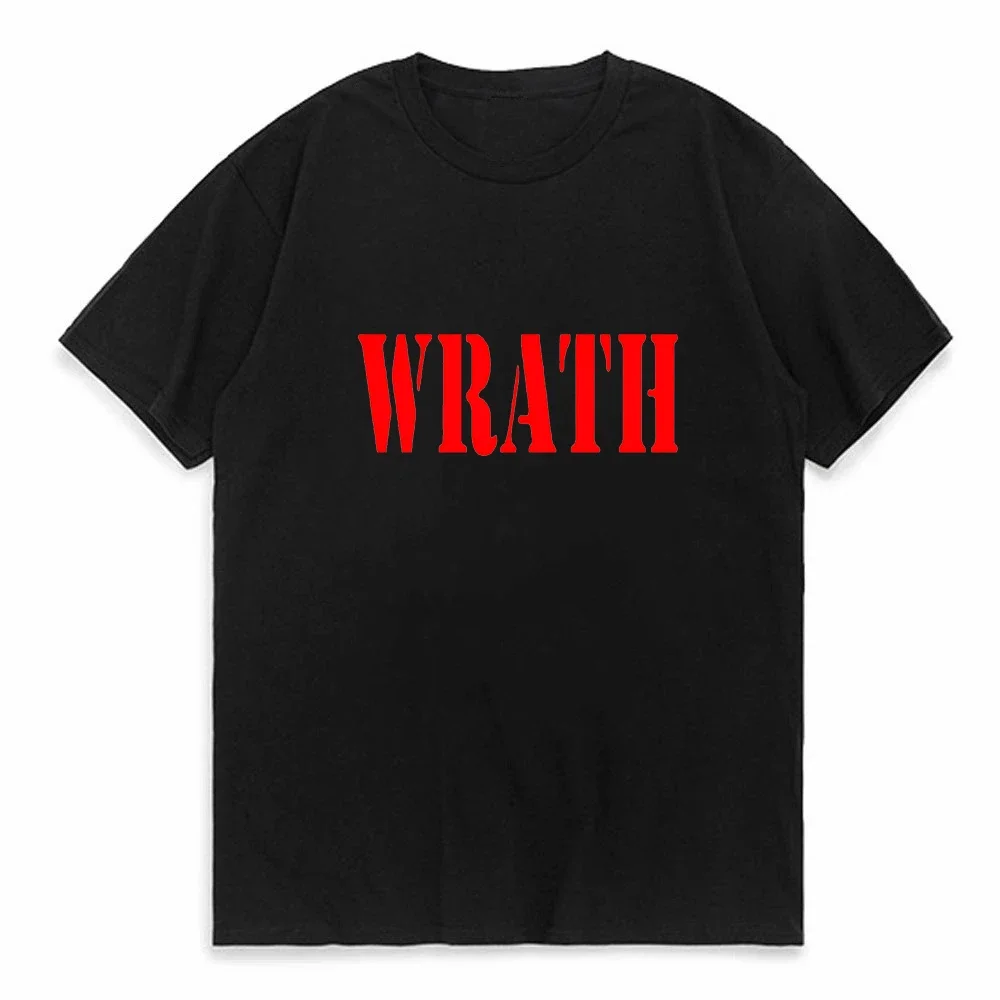 Фото Мужская футболка с логотипом Limited WRATH Natural Selection, летняя модная уличная одежда, хлопковая футболка с круглым вырезом и короткими рукавами №1
